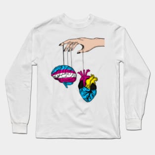 Transgender Brain with Demipansexual heart Long Sleeve T-Shirt